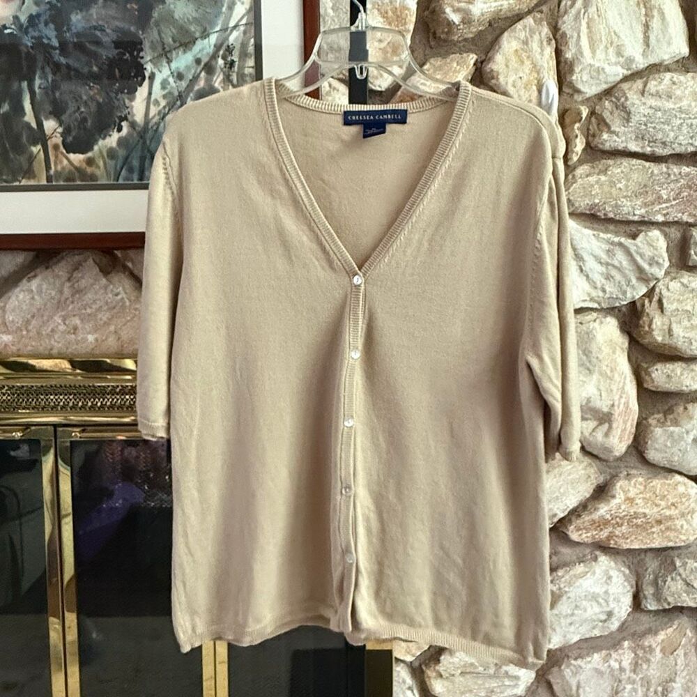 Chelsea Campbell 100% cotton short sleeve cardigan XL